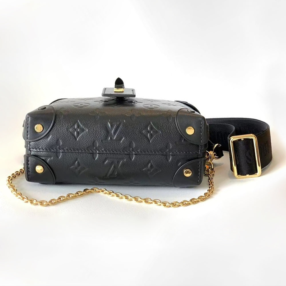 Pre-Owned Authentic Louis Vuitton Petite Malle Souple Black M45394