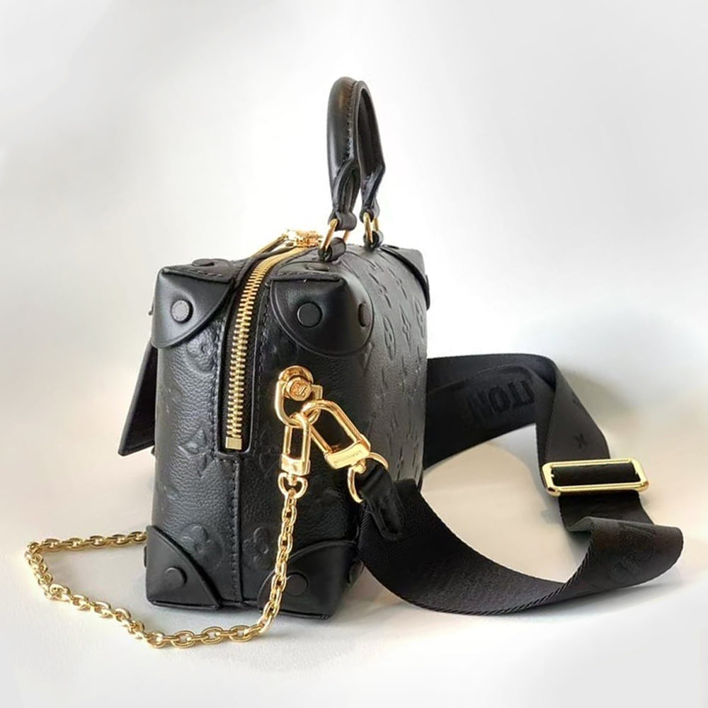 Pre-Owned Authentic Louis Vuitton Petite Malle Souple Black M45394