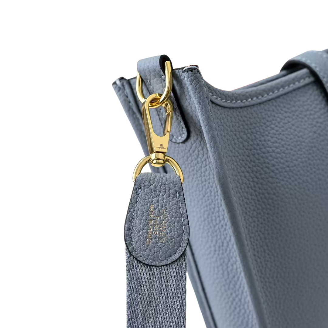 Hermes Evelyne TPM Taurillon Clemence Bleu Pale – Pre-Owned Authentic