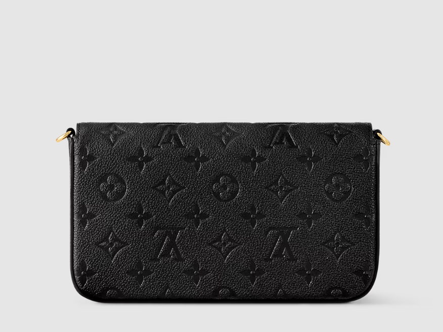 M80428 Pre-Owned Authentic Pochette Felicie Monogram Leather - Black with RFID Tag