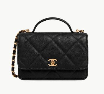Pre-Owned Authentic - Chanel Top Handle Wallet On Chain (WOC) Black