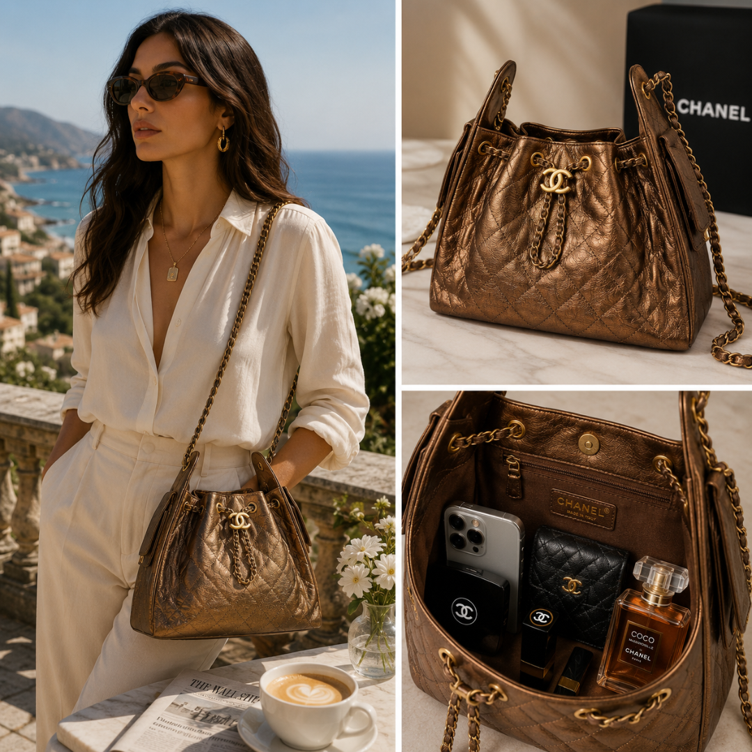 Pre-Owned Authentic Chanel 25 Bronze