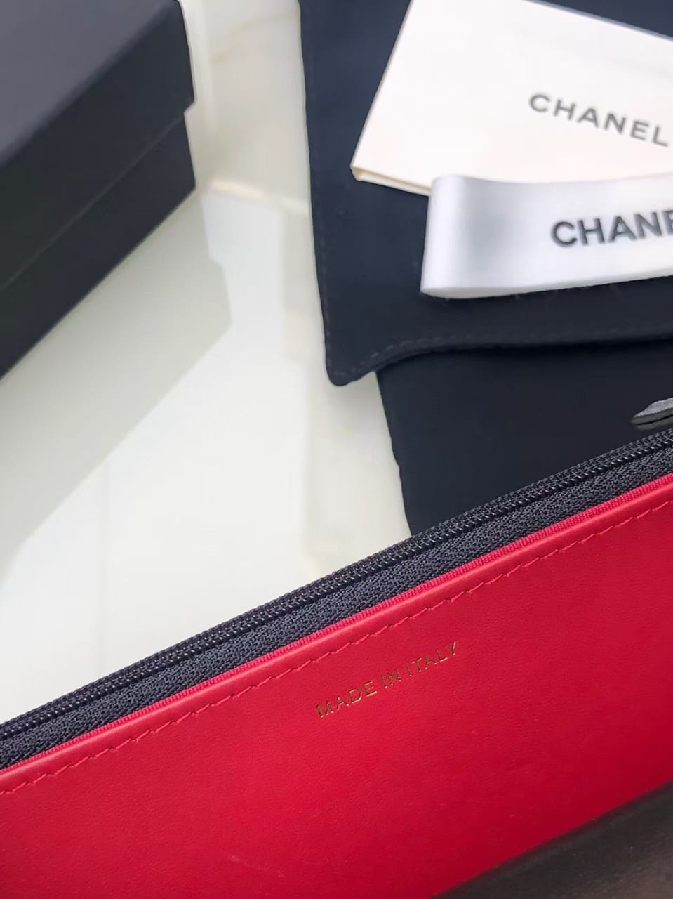 Pre-Owned Authentic Chanel 19 Wallet on Chain (WOC) Black Lambskin Quilted
