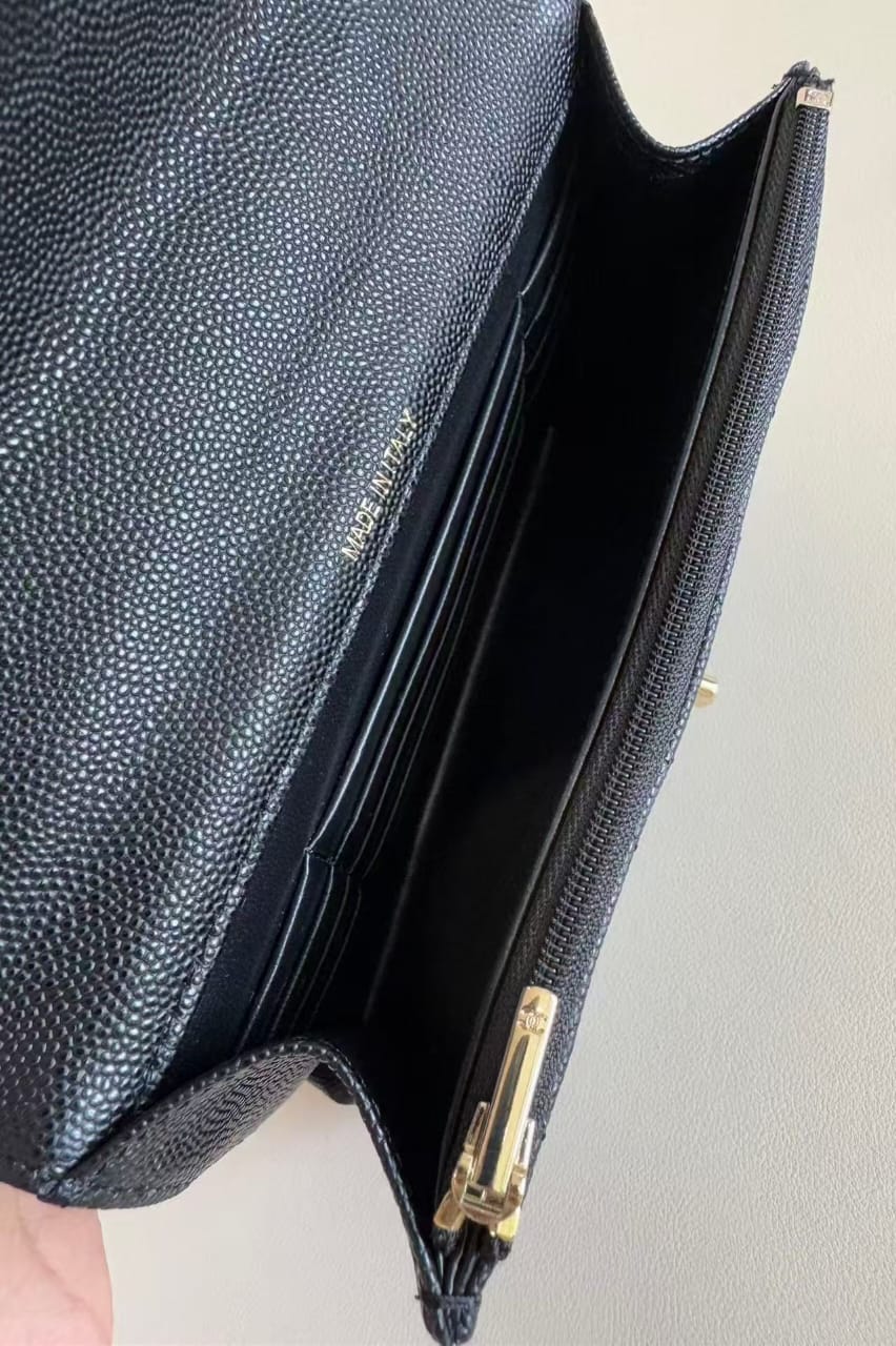 Pre-Owned Authentic Chanel Chain Backpack Medium, Grained Calfskin