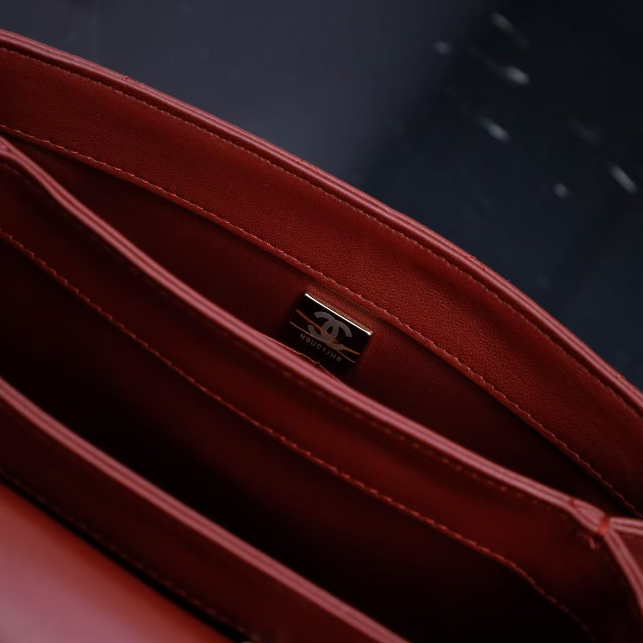 Pre-Owned Authentic 25cm Chanel Trendy Large Bag Red