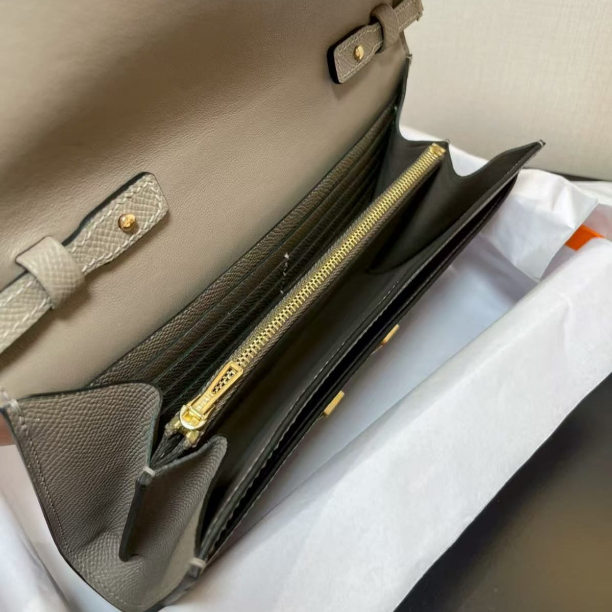 Hermes Constance Large Calfskin Wallet with Gold Hardware – Pre-Owned Authentic