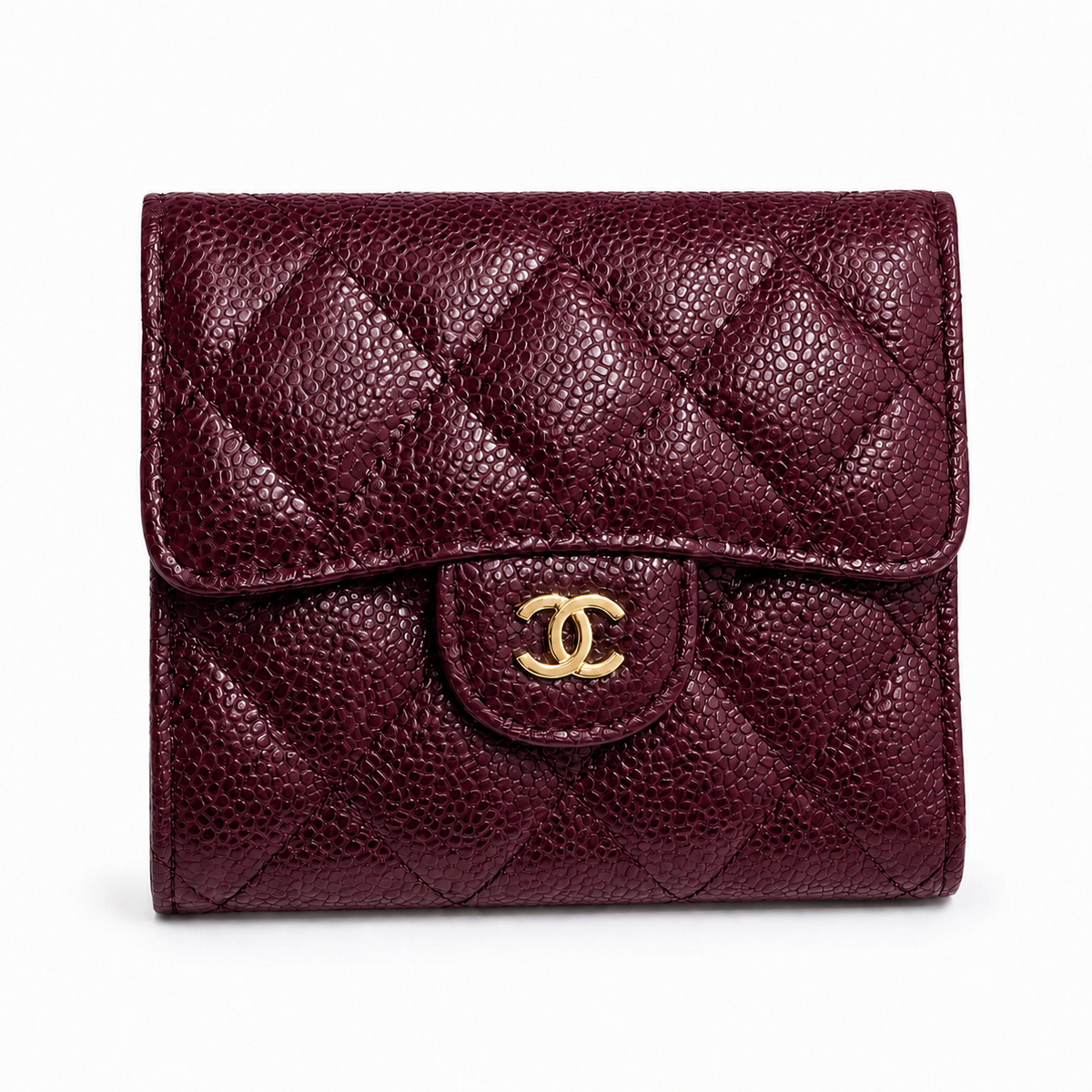 Chanel Classic Small Trifold Wallet in Burgundy