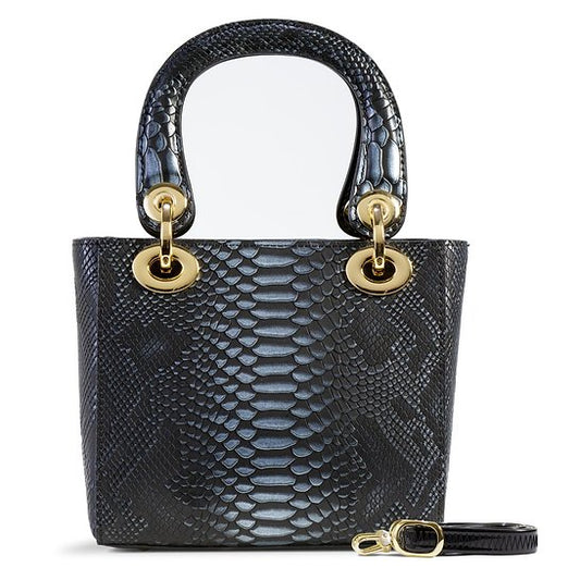 Mini Galina Black-Leather Handbag BH30-1889BLK