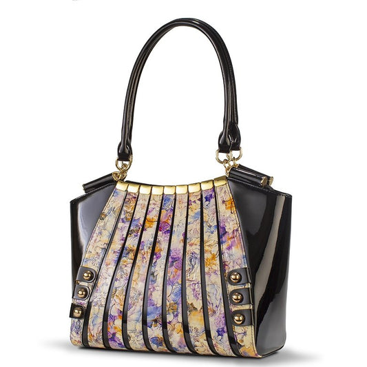 Irina Signature Series II Large Floral Print Print-Leather Handbag B96-7610