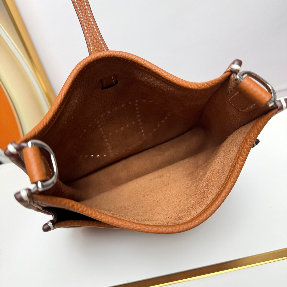 Hermes Evelyne  23  Taurillon Clemence Tan - Pre-Owned Authentic