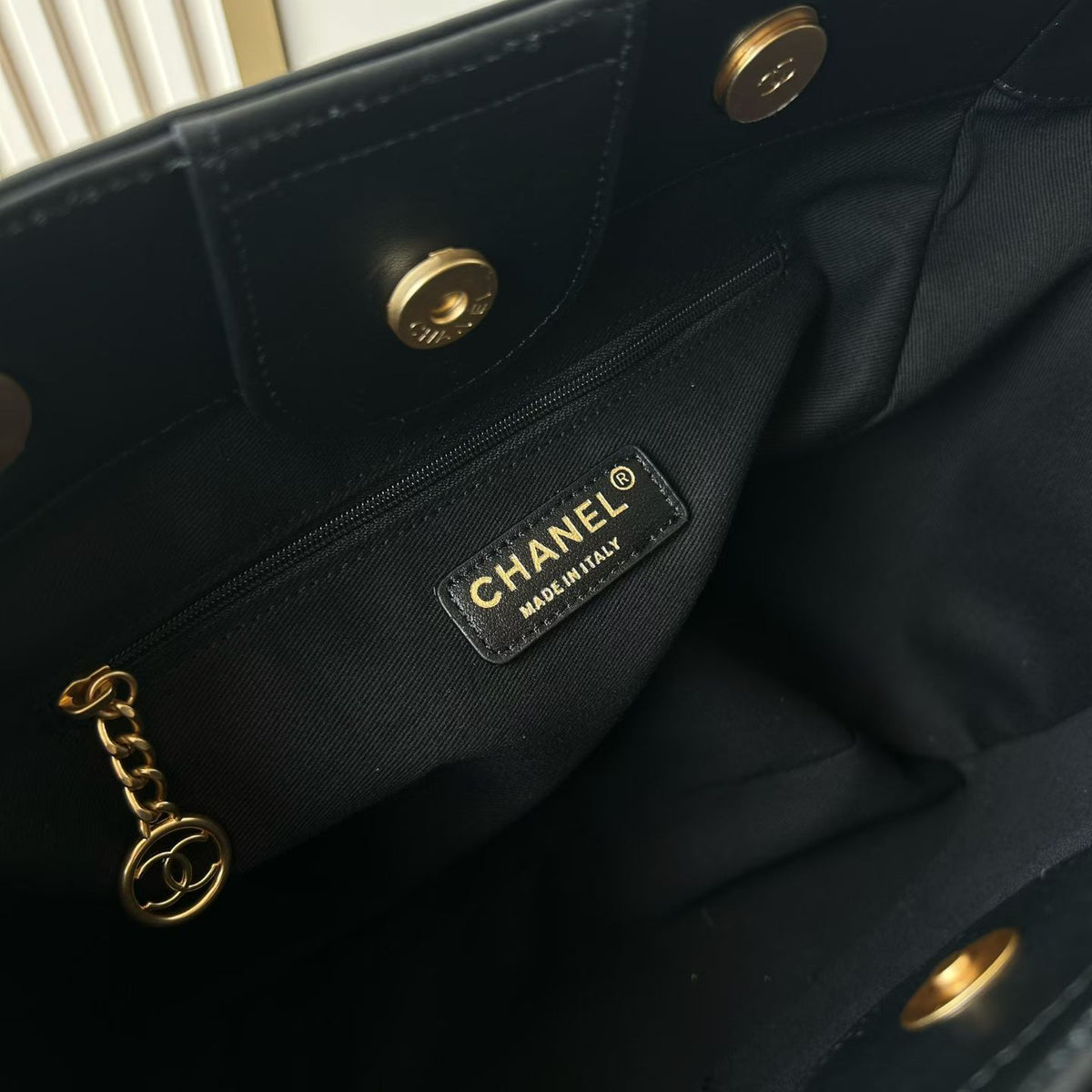 Chanel Deauville Tote in  Black & Biege - Pre-Owned Authentic