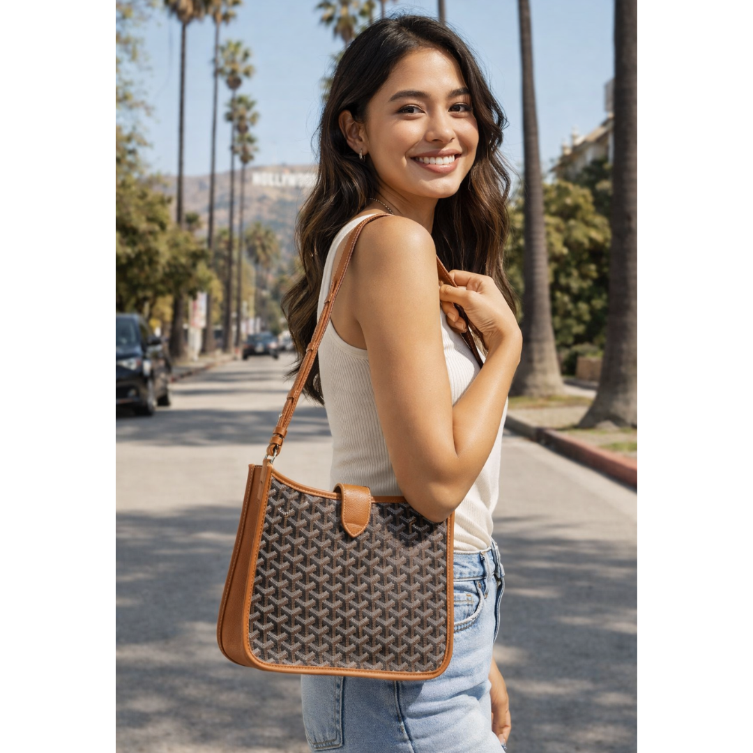 Pre-Owned Authentic -Goyard Musette Bag Black & Tan