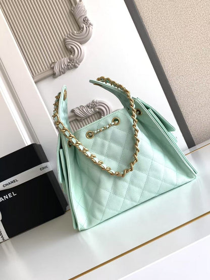 Chanel 25 Small AS5293 in Calfskin   Light Green - Pre-Owned Authentic