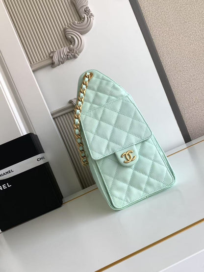 Chanel 25 Small AS5293 in Calfskin   Light Green - Pre-Owned Authentic