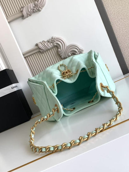 Chanel 25 Small AS5293 in Calfskin   Light Green - Pre-Owned Authentic