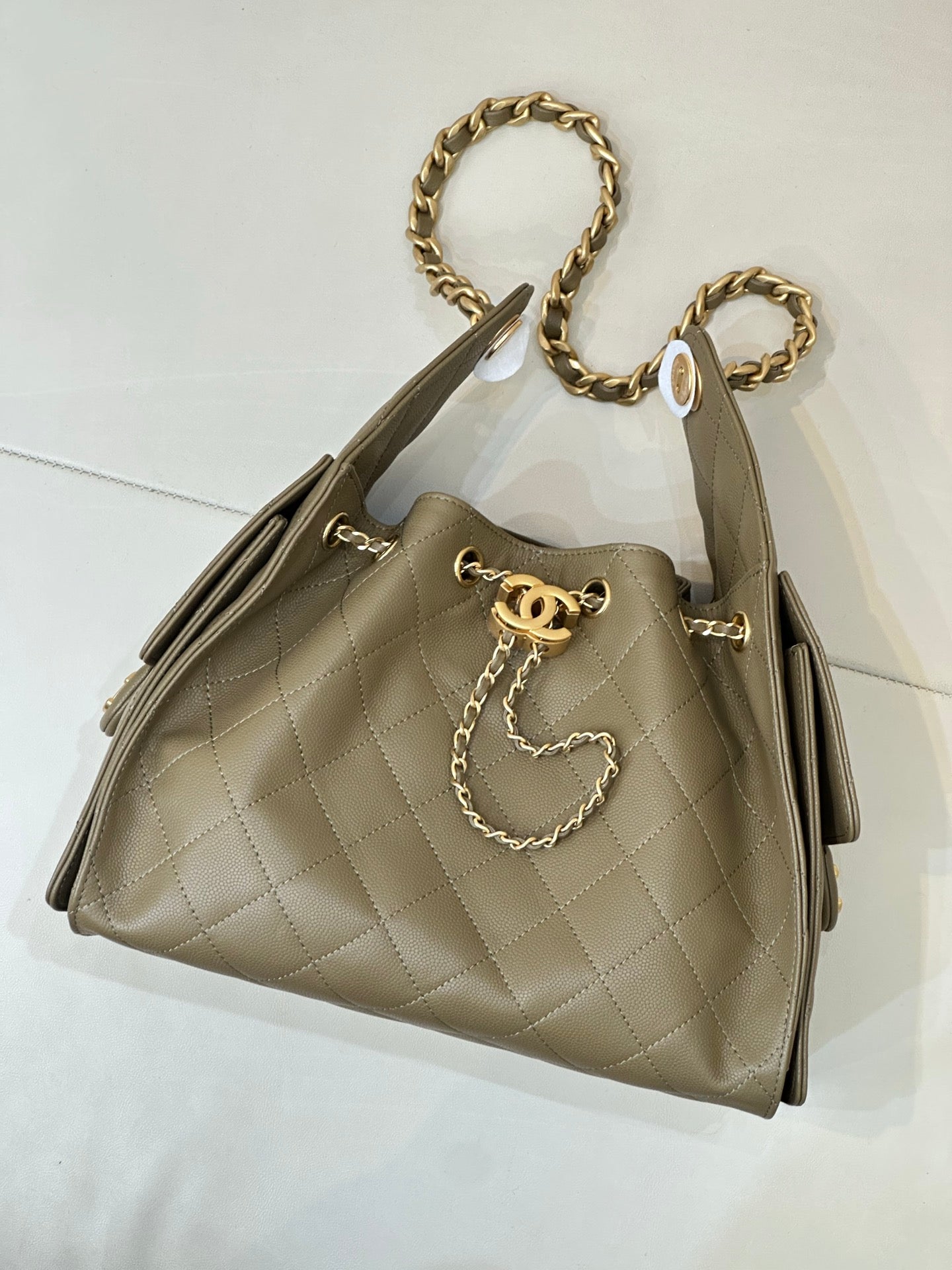 Pre-Owned Authentic Chanel 25 Small in Dark Khaki