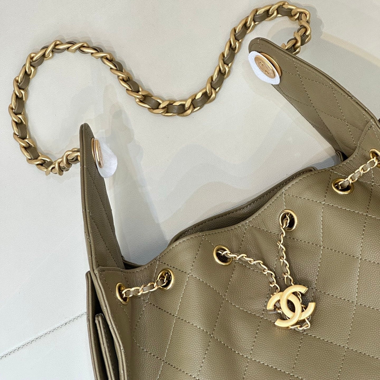 Pre-Owned Authentic Chanel 25 Small in Dark Khaki