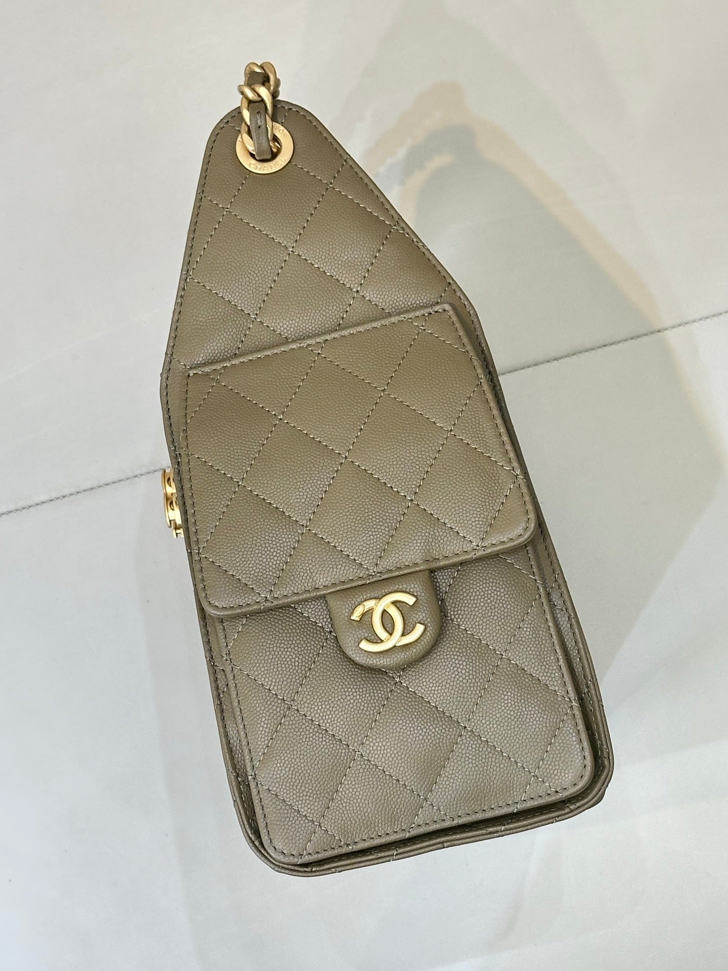 Pre-Owned Authentic Chanel 25 Small in Dark Khaki