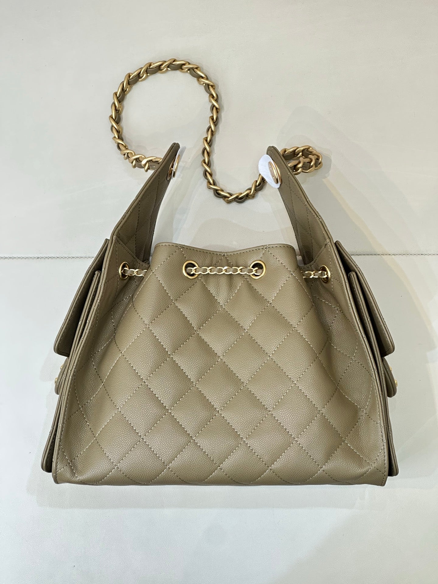 Pre-Owned Authentic Chanel 25 Small in Dark Khaki