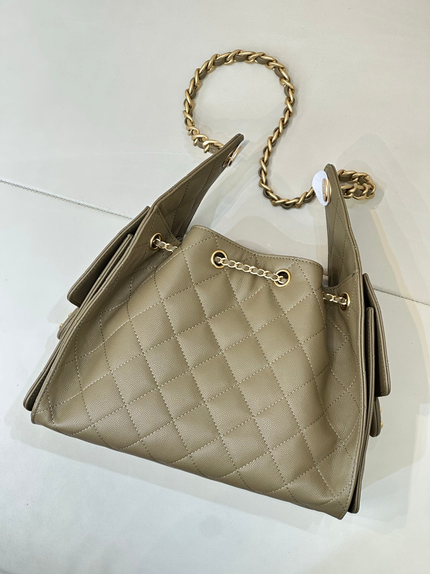 Pre-Owned Authentic Chanel 25 Small in Dark Khaki