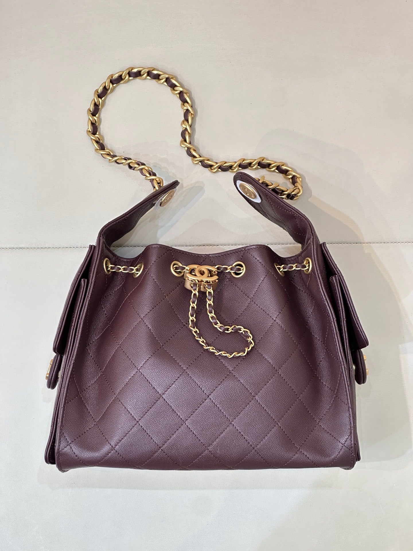 Pre-Owned Authentic Chanel 25 Small in Burgundy