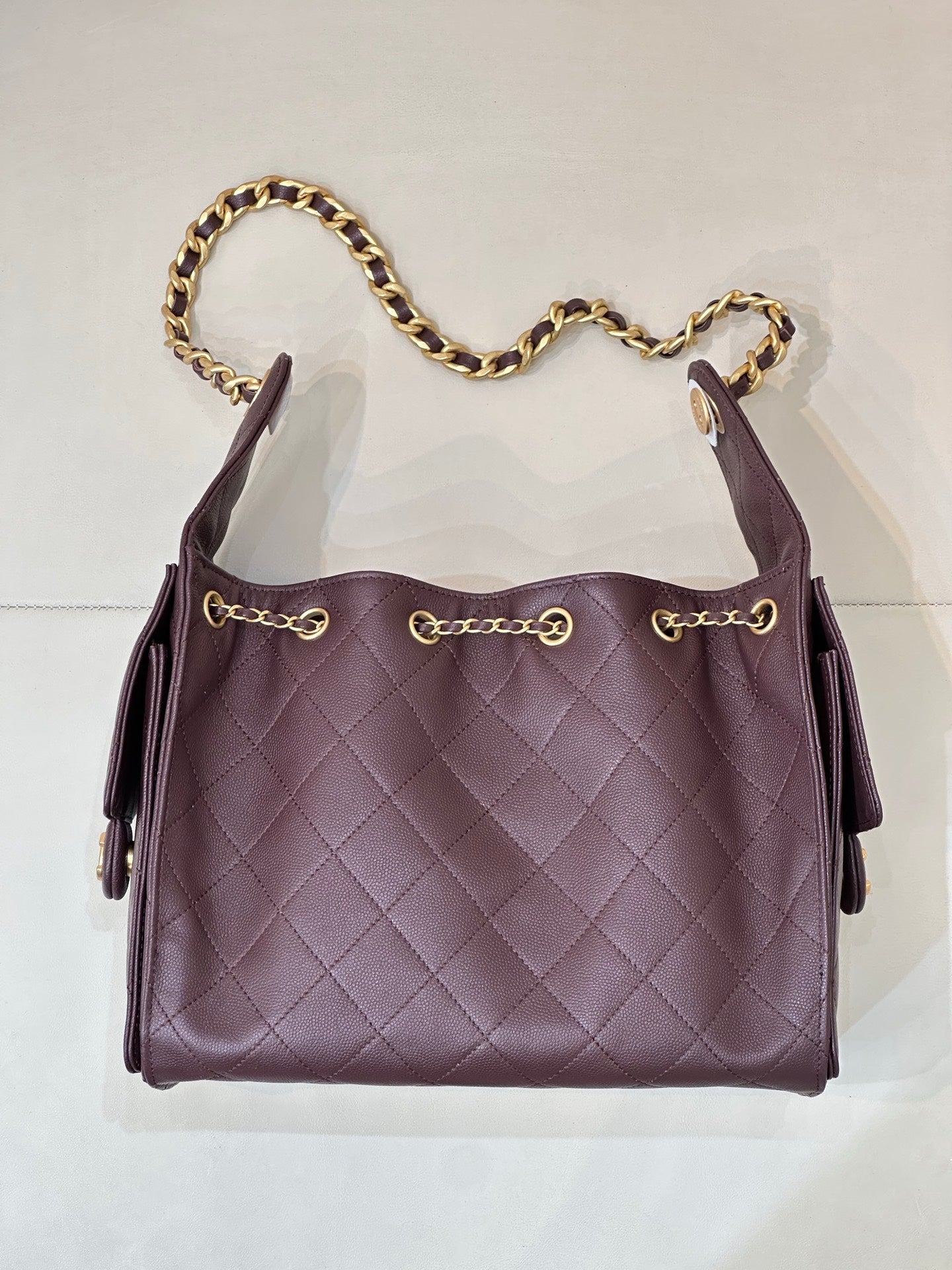 Pre-Owned Authentic Chanel 25 Small in Burgundy