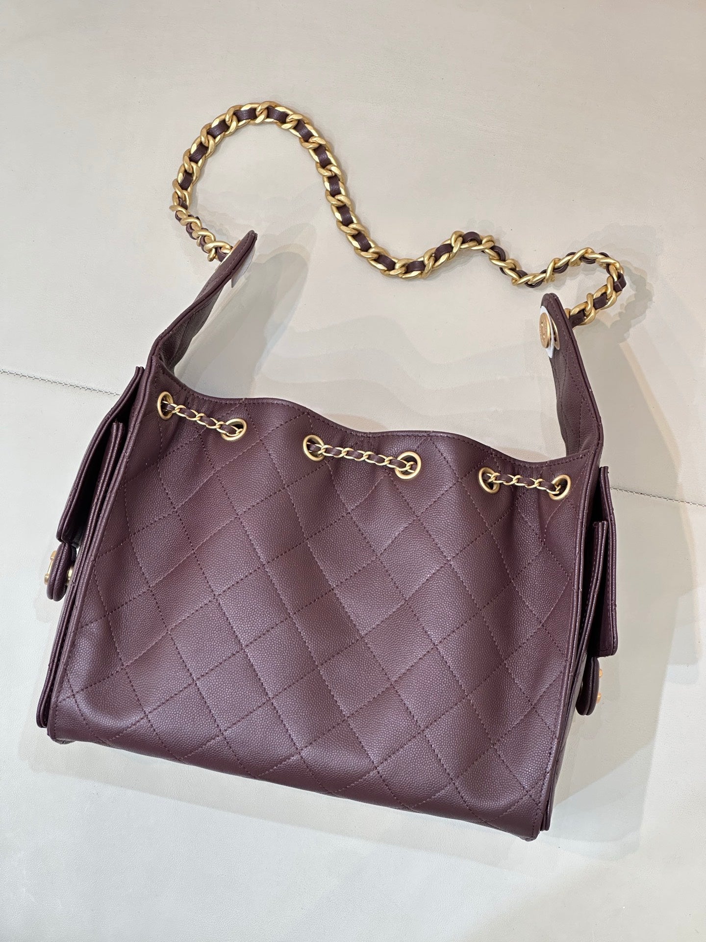 Pre-Owned Authentic Chanel 25 Small in Burgundy