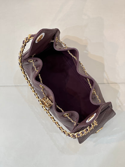 Pre-Owned Authentic Chanel 25 Small in Burgundy