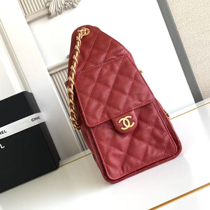 Pre-Owned Authentic Chanel 25 Small in  Red Hue