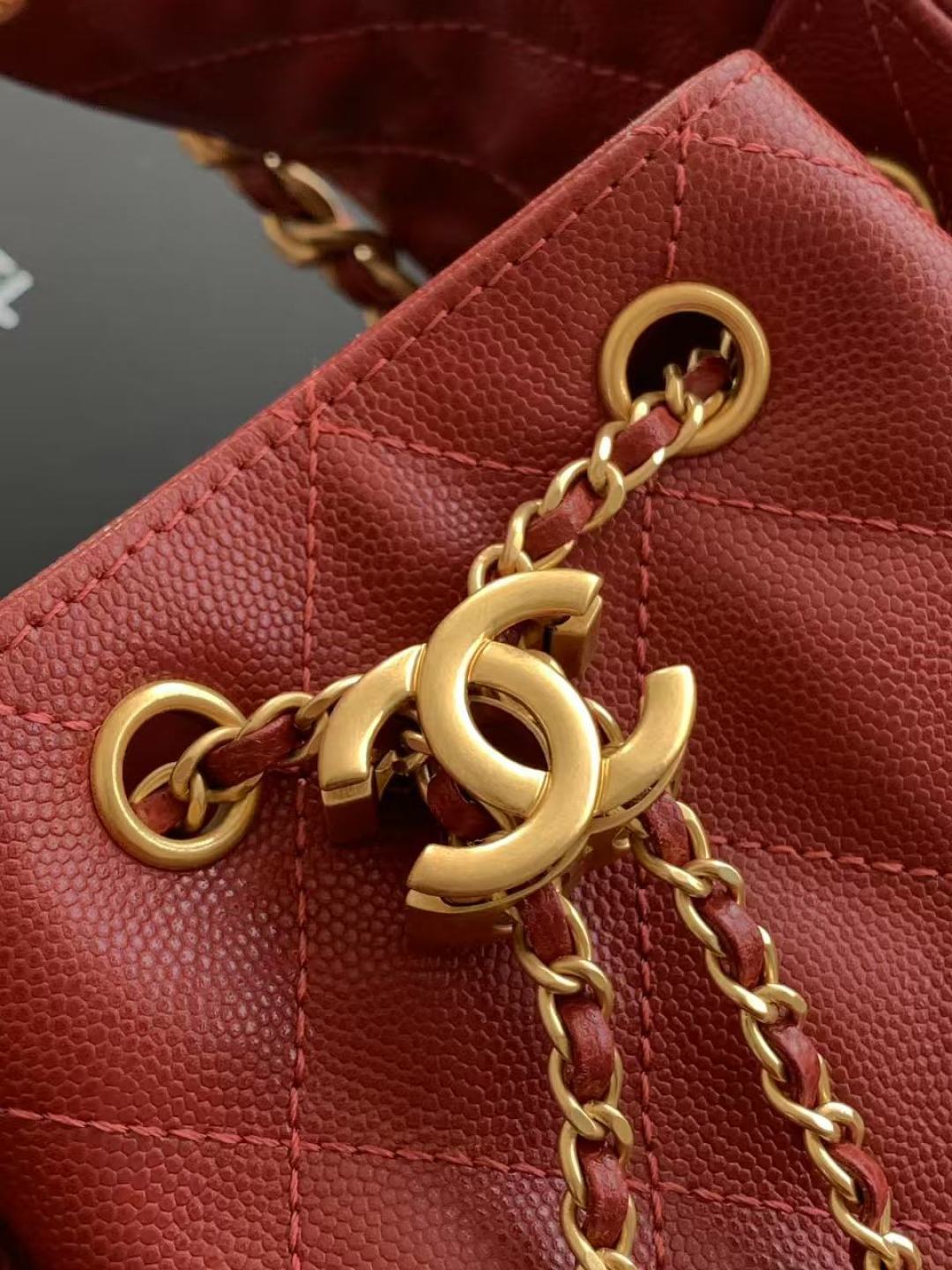 Pre-Owned Authentic Chanel 25 Small in  Red Hue