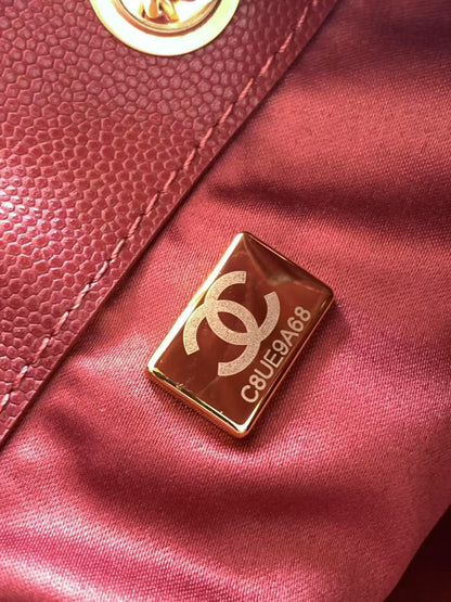 Pre-Owned Authentic Chanel 25 Small in  Red Hue
