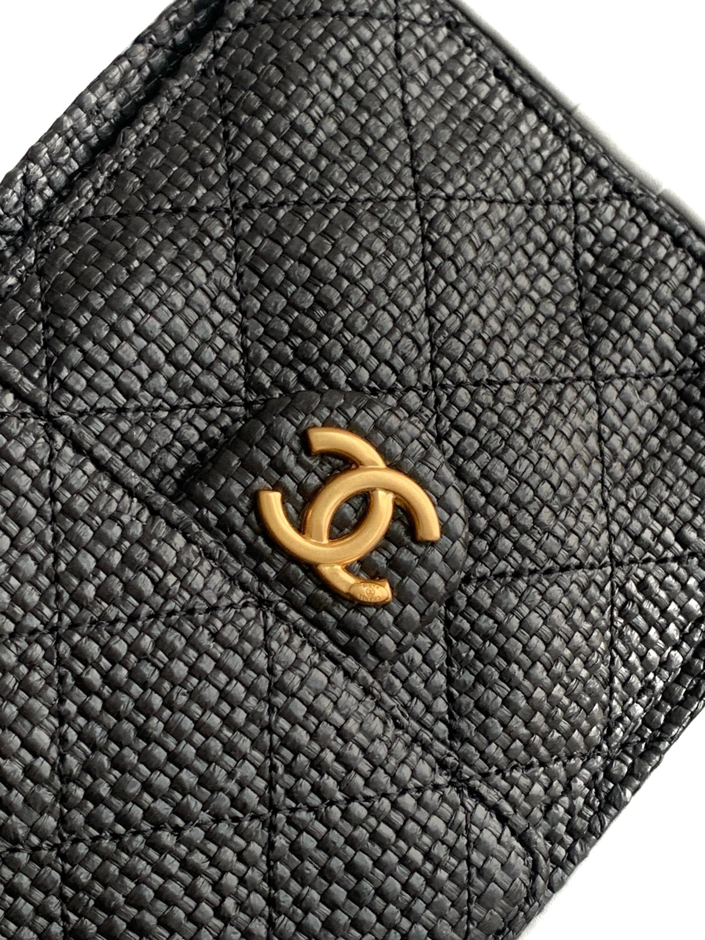 Chanel 25 Small Braided Raffia in Black - Pre-Owned Authentic