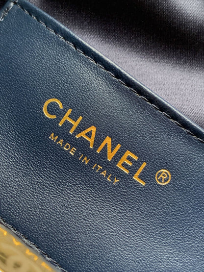 Chanel 25 Small Denim & Gold-Tone Metal  - Pre-Owned Authentic