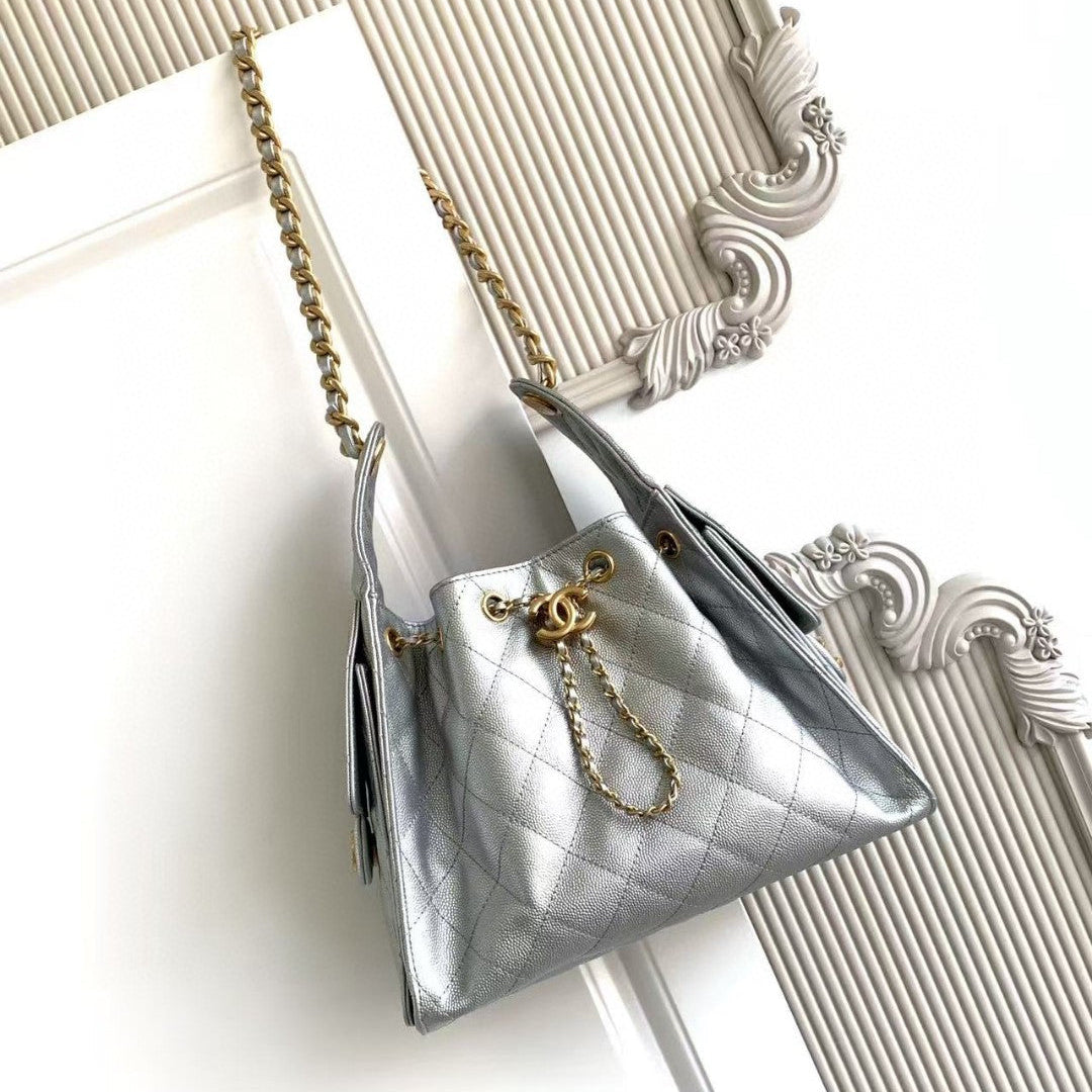 Chanel 25 Small in Silver - Pre-Owned Authentic