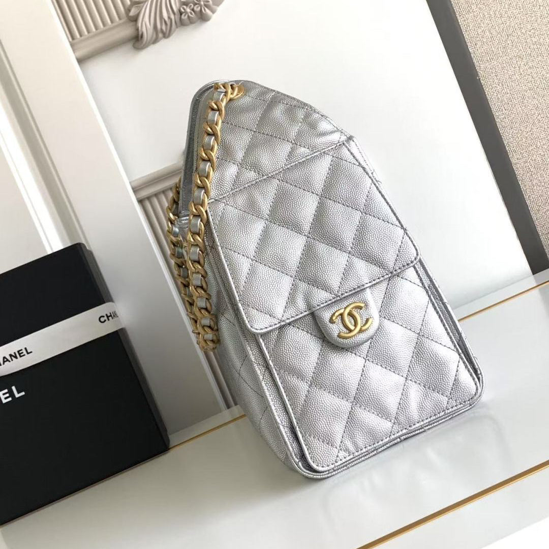 Chanel 25 Small in Silver - Pre-Owned Authentic