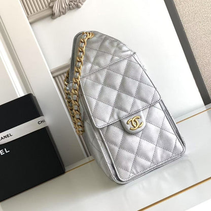 Chanel 25 Small in Silver - Pre-Owned Authentic
