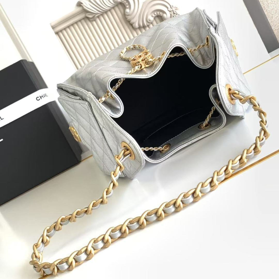 Chanel 25 Small in Silver - Pre-Owned Authentic
