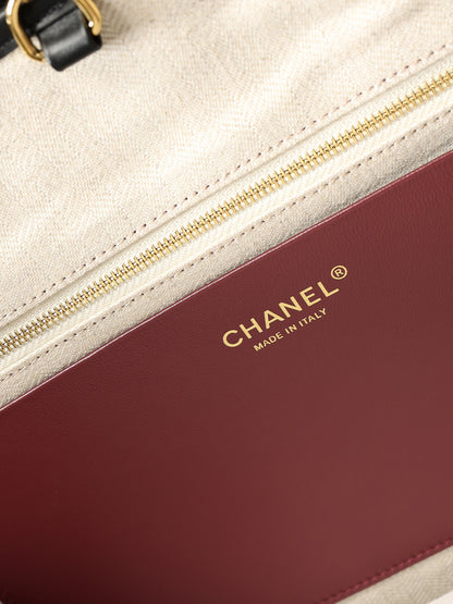 Chanel Large Shopping Bag – Black, White & Gray | Pre-Owned Authentic