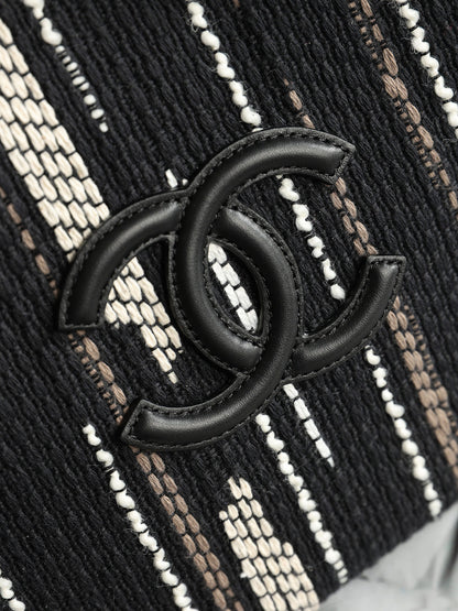 Chanel Mini Shopping Bag – Black, White & Gray | Pre-Owned Authentic