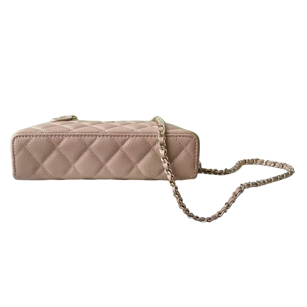 Pre-Owned Authentic Chanel Quilted Vanity Case Pink