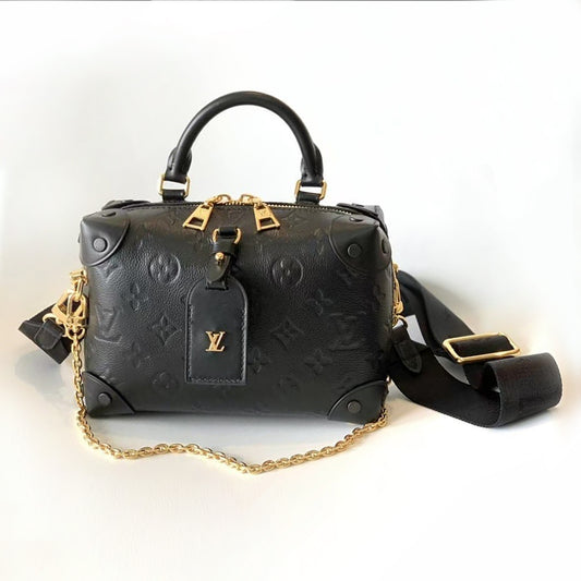Pre-Owned Authentic Louis Vuitton Petite Malle Souple Black M45394