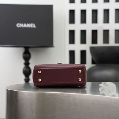 Chanel 26A Knotty Trapezoidal Envelope Bag in Burgundy 6223 - Pre-Owned Authentic