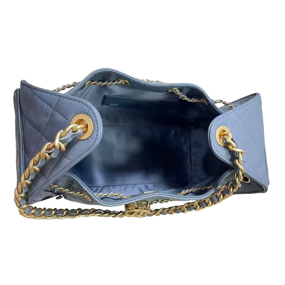 Pre-Owned Authentic Chanel 25 Small Light Blue Hobo AS5293