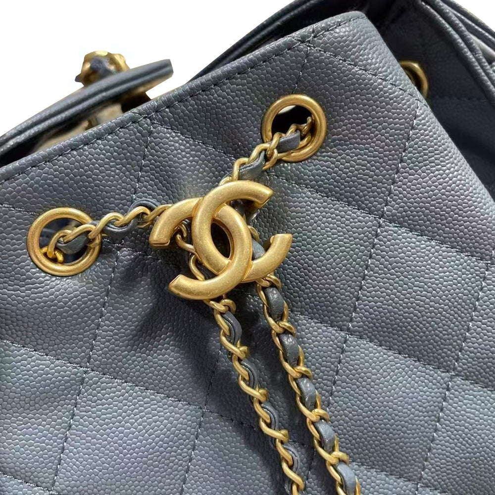 Pre-Owned Authentic Chanel 25 Small Light Blue Hobo AS5293