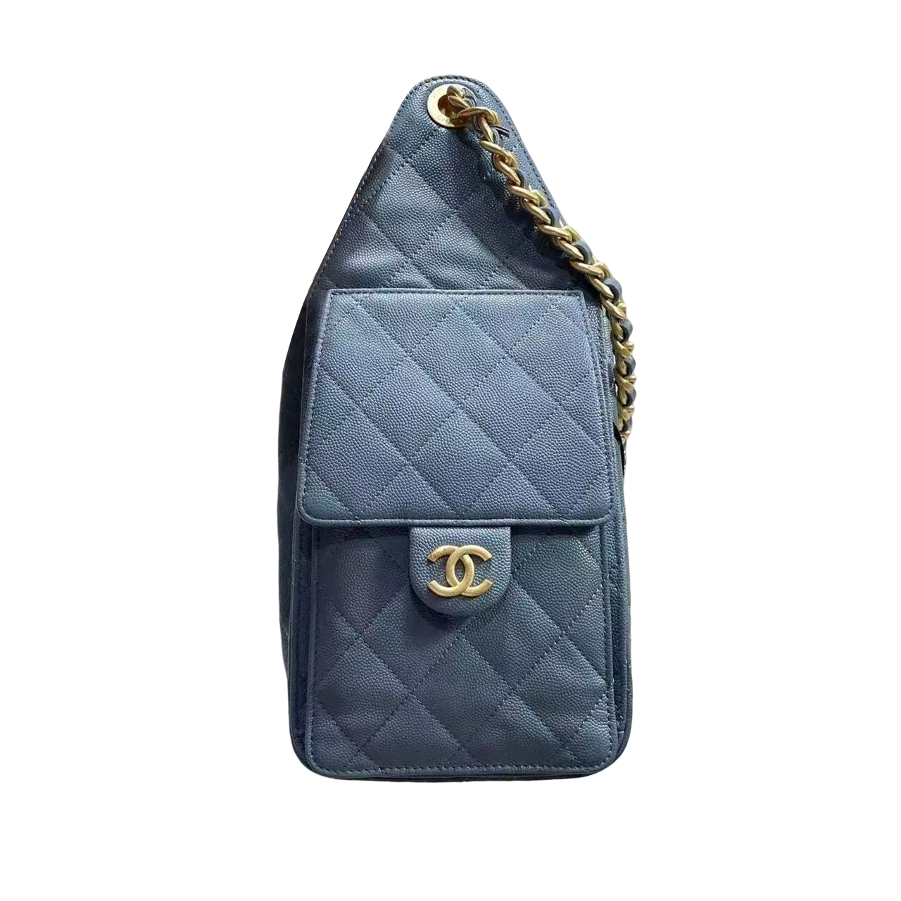 Pre-Owned Authentic Chanel 25 Small Light Blue Hobo AS5293
