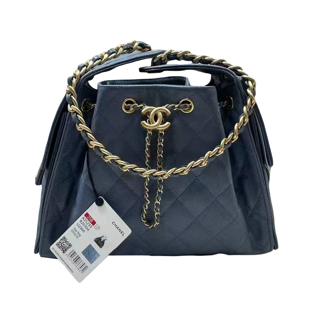 Pre-Owned Authentic Chanel 25 Small Light Blue Hobo AS5293