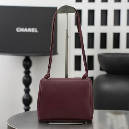 Chanel 26A Knotty Trapezoidal Envelope Bag in Burgundy 6223 - Pre-Owned Authentic