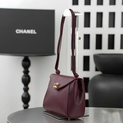 Chanel 26A Knotty Trapezoidal Envelope Bag in Burgundy 6223 - Pre-Owned Authentic