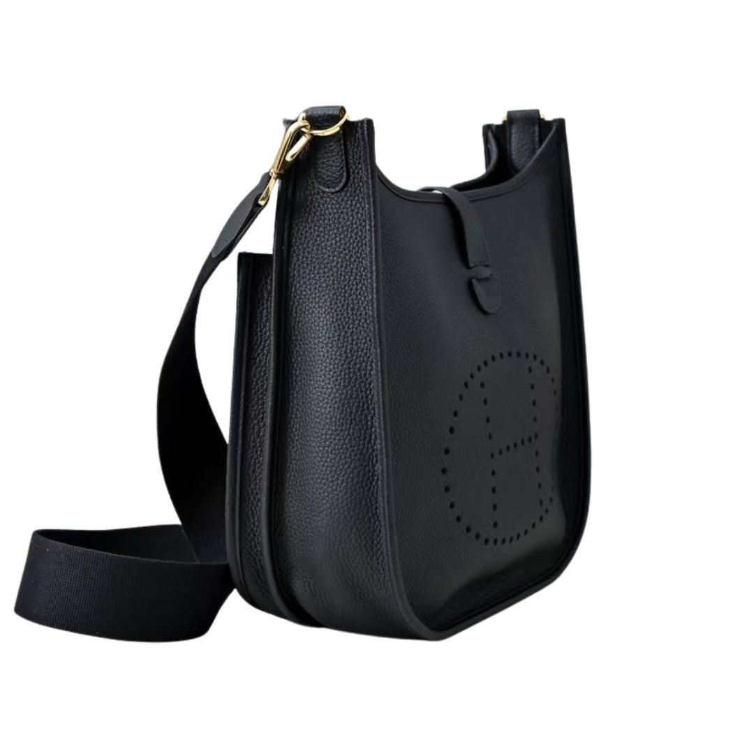 Pre-Owned Authentic Hermes Evelyne 29CM Large Epi Leather Shoulder Bag Black
