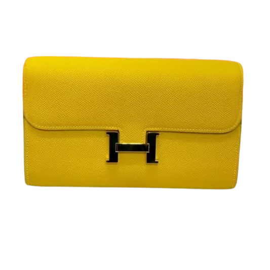 Hermes Constance Wallet To Go in Lime Evercolor – Wallet Only – Pre-Owned Authentic